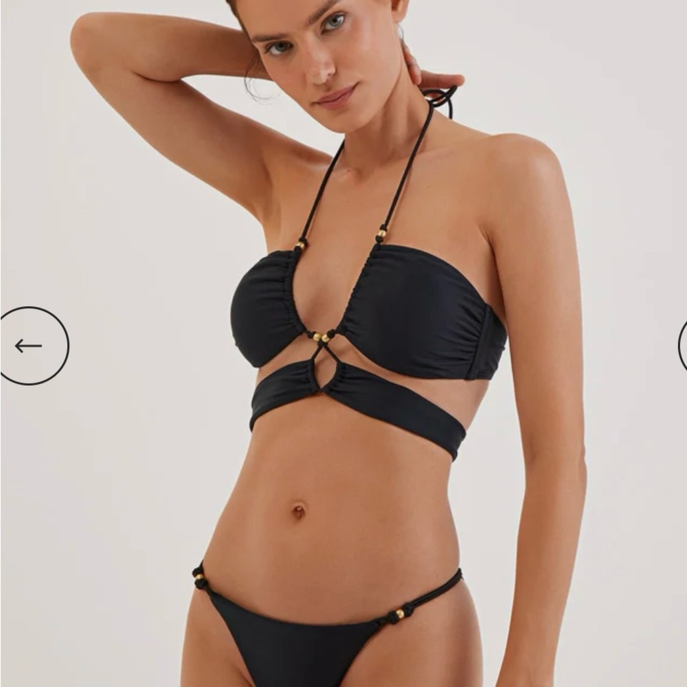 Vix Black Bandeau Bikini with Cutout and Tie Details